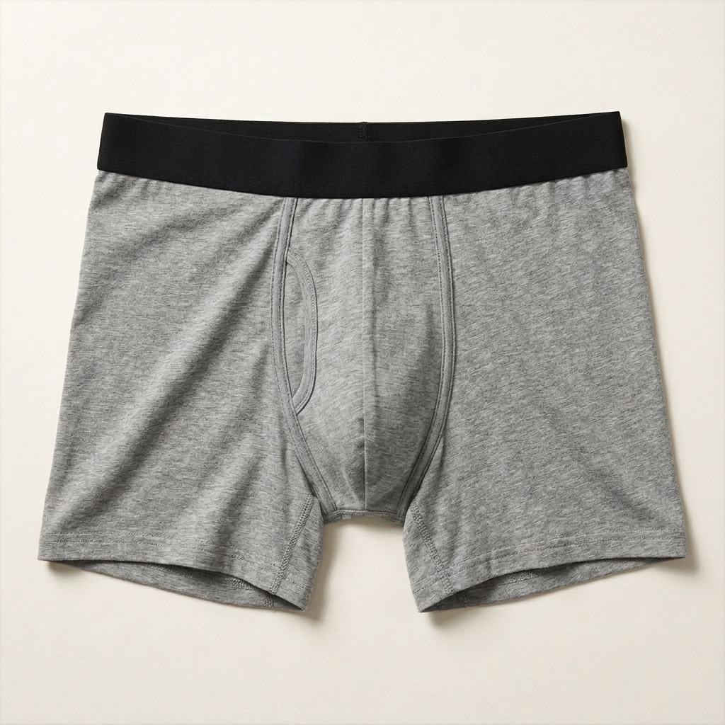Zepiaa Everyday Boxer in heather grey – washable leak-proof boxer brief for men, front view
