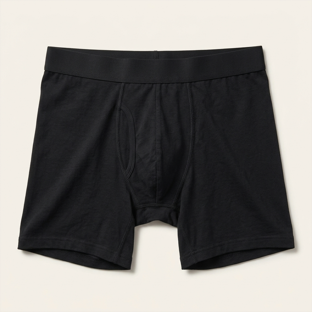 Zepiaa Everyday Boxer in black – washable leak-proof boxer brief for men, front view