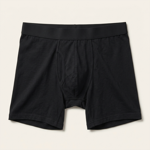 Zepiaa Everyday Boxer in black – washable leak-proof boxer brief for men, front view